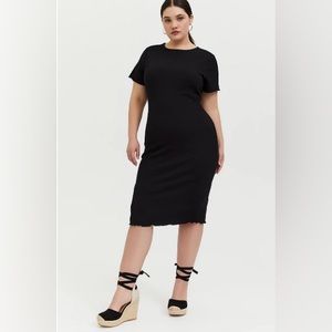 Torrid Deep Black Smocked Bodycon Dress